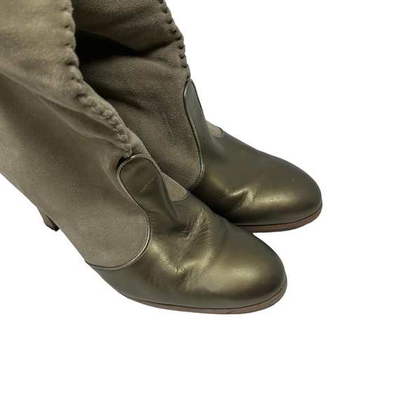 COLE HAAN GOLD KNEE HIGH LEATHER HEELED BOOTS SIZE 10B - Picture 6 of 6